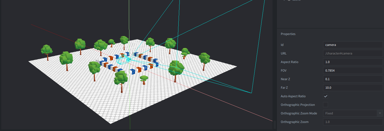 First-person 3D camera and movement preview image