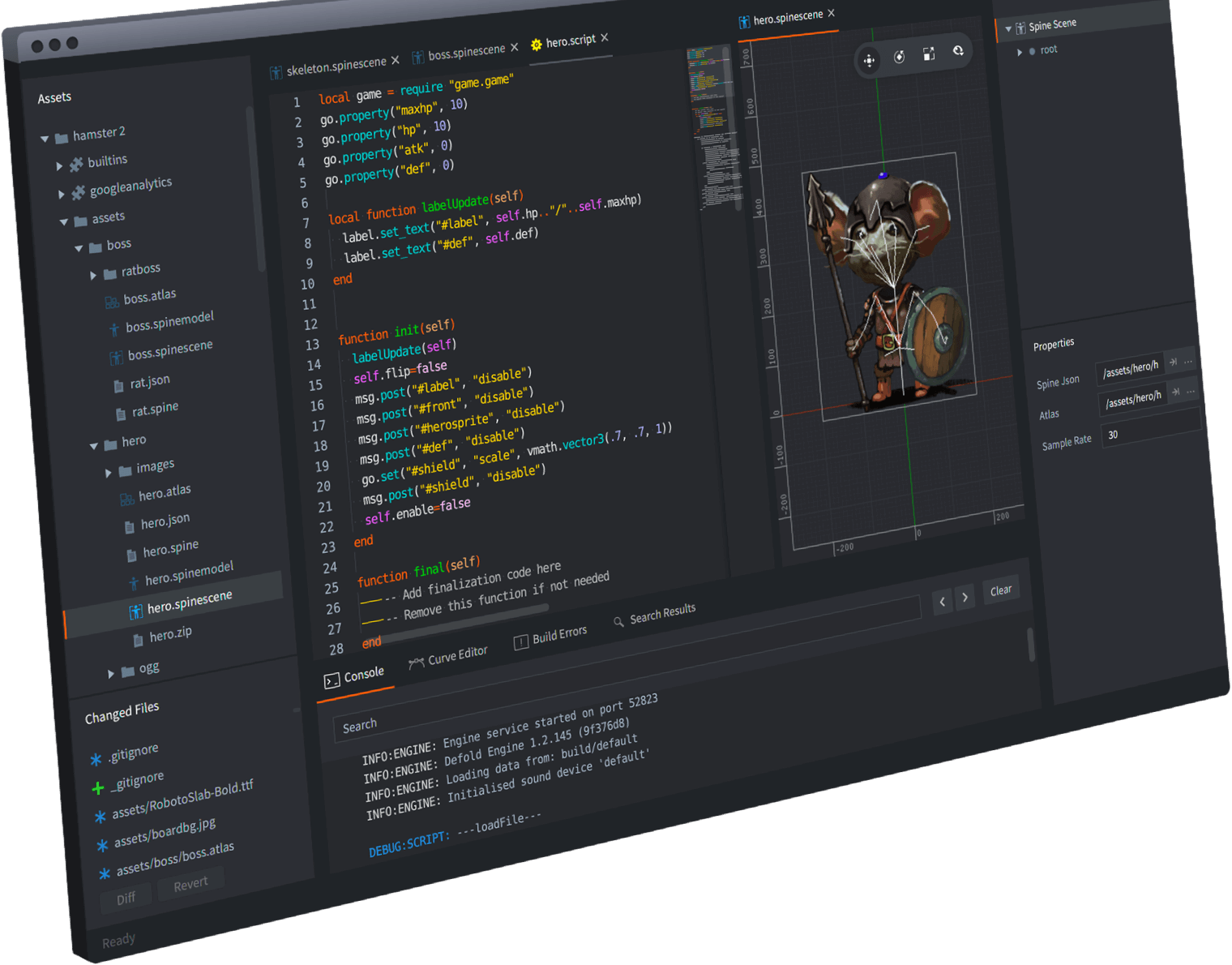 Judian script editor and project workspace