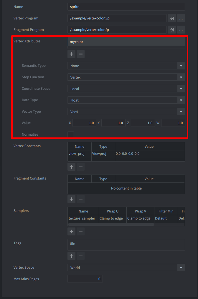 Sprite Vertex Color Attribute preview image